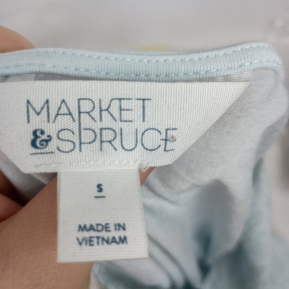 2/$30 MARKET & SPRUCE Sleeveless Periwinkle Blue Patterned Top (#215) - Picture 2 of 8